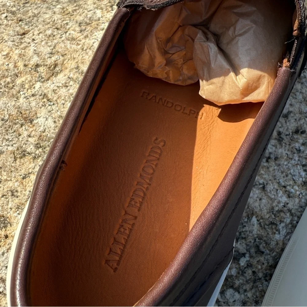 Allen Edmonds Men's Randolph 2.0 Leather Slip-On Sneakers Brown Size 9.5 D $350